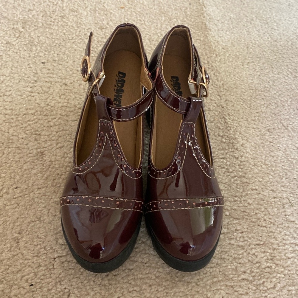 Urban Outfitters Block Patten Leather Mary Jane Shoes.